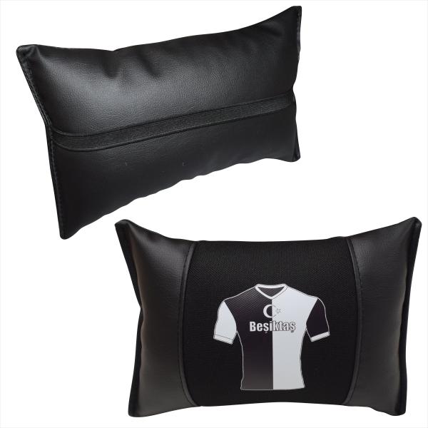 Auto Nackenkissen Nackenpolster Leder und gesticktes Polster Design Türkische Mannschaft BJK 1903 Fussballtrikot